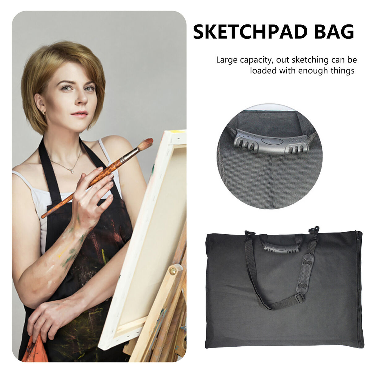Art Portfolio Bag Waterproof 8K Nylon Portfolio Drawboard Case - A3 Size