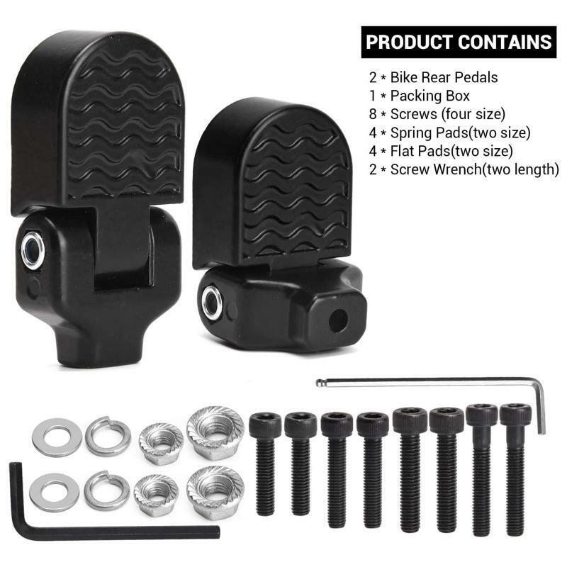 Non-slip Bicycle Rear Pedals Folding Rear Seat Pedals for MTB Electric Bike Foot