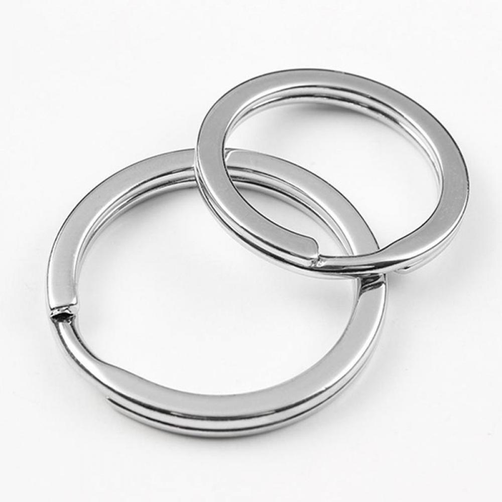 32mm Connectors Clasps Chain Loop Keychain Stainless Steel Split Key Ring