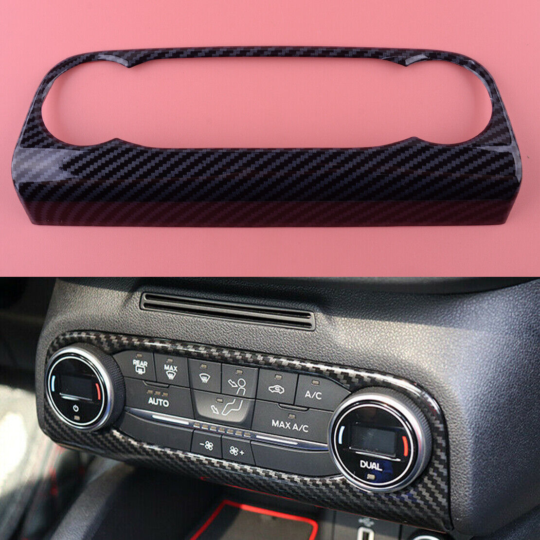 Carbon Fiber ABS Console Air Condition Panel Cover Fit for Ford Focus 2019-2020
