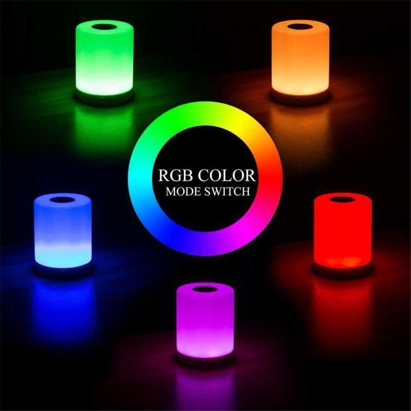 LED Night Light, Smart Bedside Table Lamp, Touch Control, Dimmable, USB Recharga