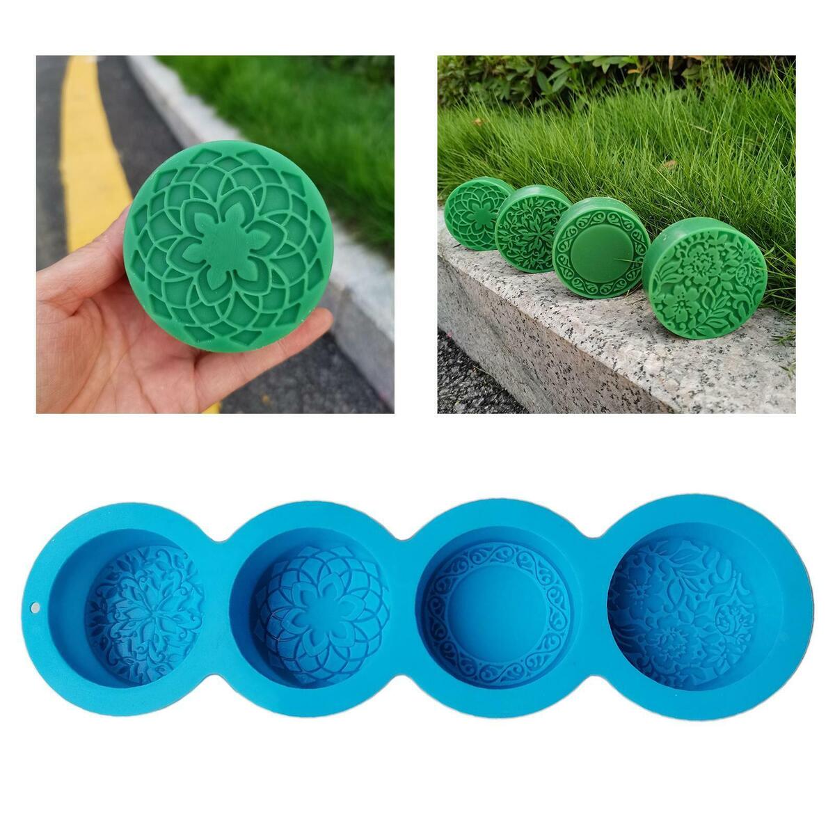 4 Cavity Silicone Soap Mold Round Handmade Soap for Soap Making Cake Tray