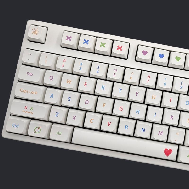 137-Key PBT Keycaps XDA Profile DYE SUB Personalized Colored Pen Keyboard Keycap