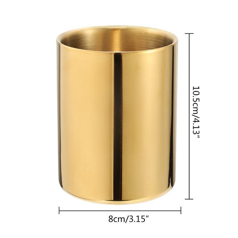 Multi-purpose Pencil Holder Remote Caddy Stainless Steel Pen Cup Large Capacity