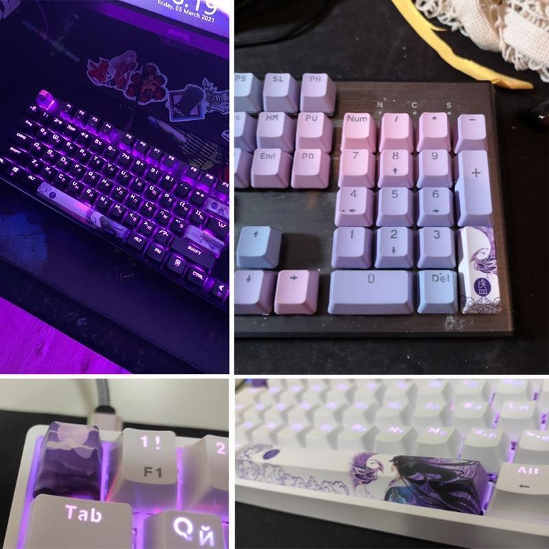 Five Sides Over Dye-subbed 6.25u Spacebar Keycaps Tang Dynasty Profile Standard