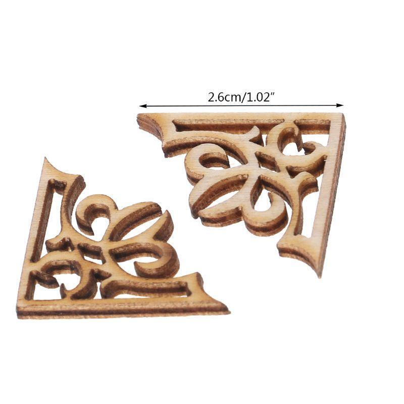 50 Pcs Horn Flower Shape Wooden Slices Craft Wood Cutout Christmas Party Decor
