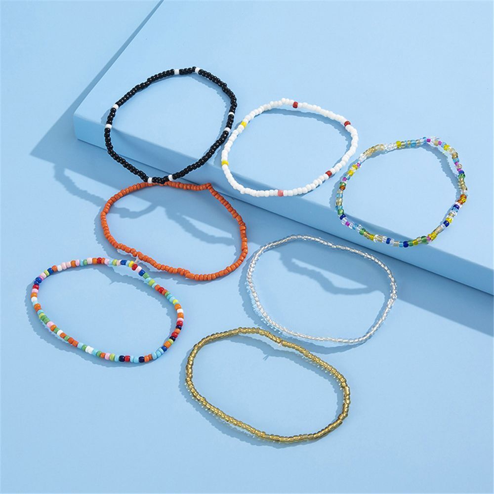 The Leg Elastic Foot Chain Ankle Bracelet Handmade Beaded Anklet Beach Jewelry