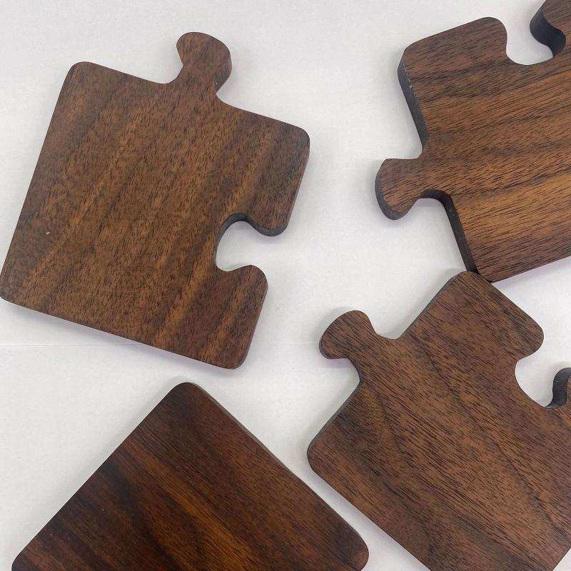 Black Walnut  Dark Wood Coaster Puzzle Splicing Heat Insulation Placement Pad
