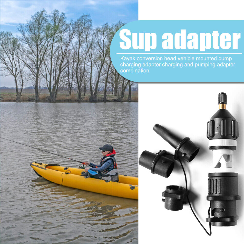 Paddle Air Valve Adaptor Inflatable Boat Kayak Tire Compressor Converter