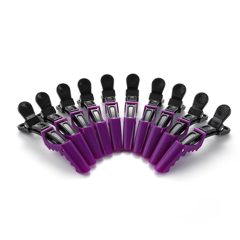 10pcs Durable Hairpins Duckbill Positioning Hairpin DIY Salon Tool (Purple)