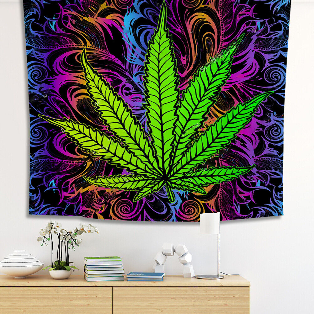 Maple Leaf Wall Hanging Tapestry Bedroom Carpet Background Art (200x145cm)