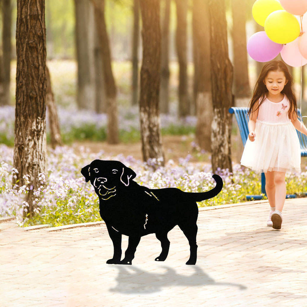 Art Silhouette Dog Shaped Rustproof Accessories Garden Stakes for Patio Yard