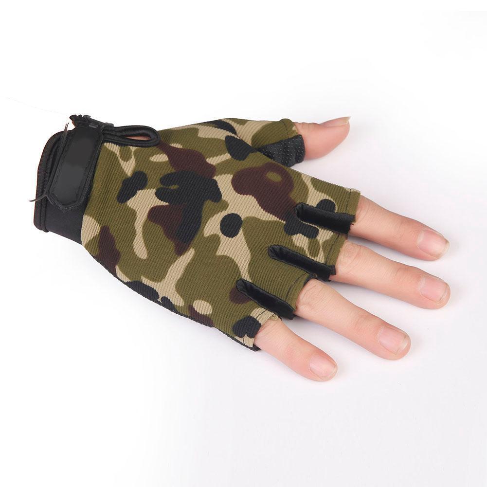 Men Anti Slip Tactics Fitness Sport Half Finger Gloves (Camouflage)
