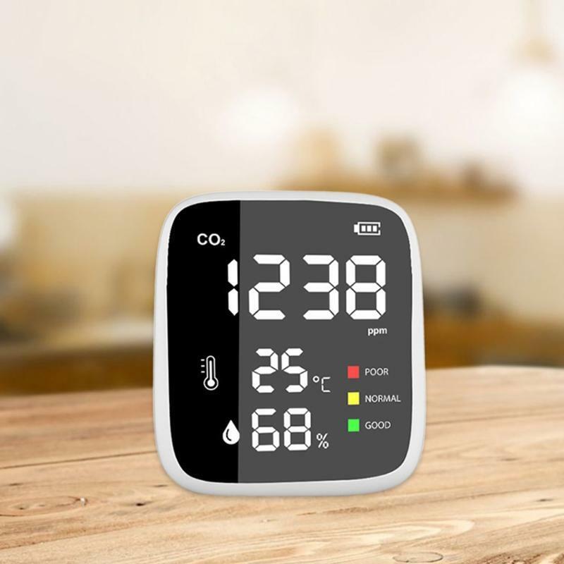 CO2 Detector Carbon Dioxide Air Quality Tester for CO2 Real-Time Data with Alarm