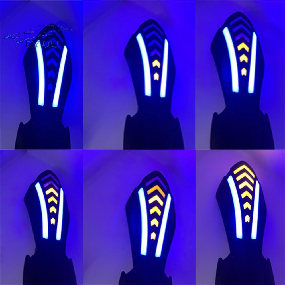 12V Motorcycle Handlebar Guards w/ LED Flowing Turn Signals Lights Waterproof