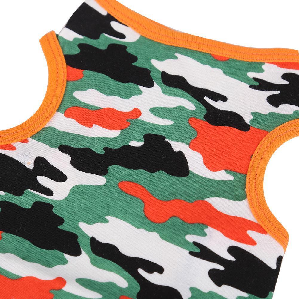 Camouflage Pet Shirt Clothes Spring Summer Dog Puppy Vest Outfit(Orange/S)
