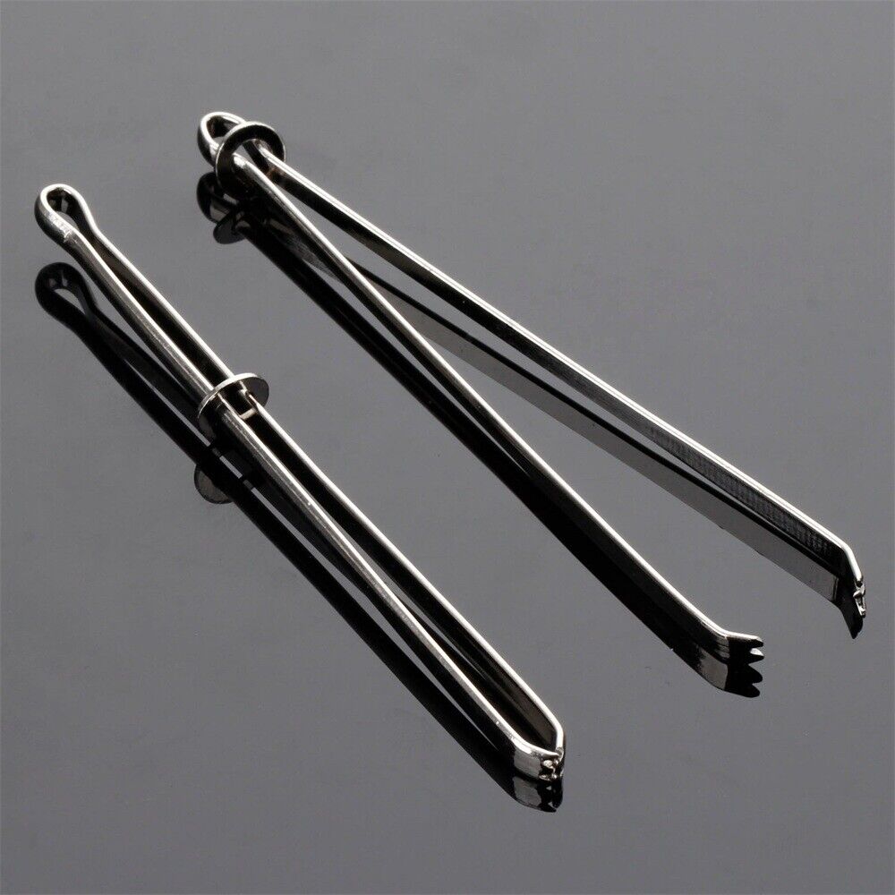 Stainless Steel Threader Self-Locking Tweezer Clip for Elastic Band Sewing Craft