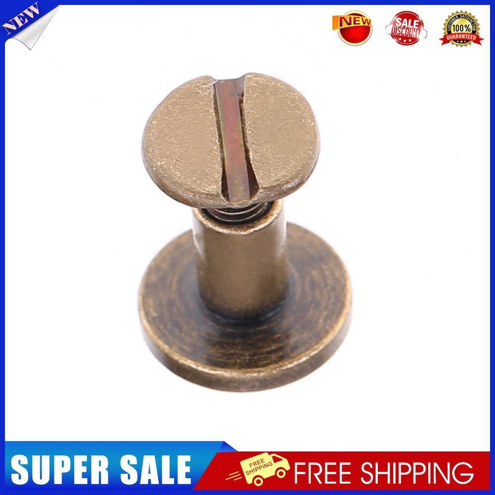 20pcs Copper Leather Craft Belt Wallet Solid Brass Nail Rivets Screws(8)