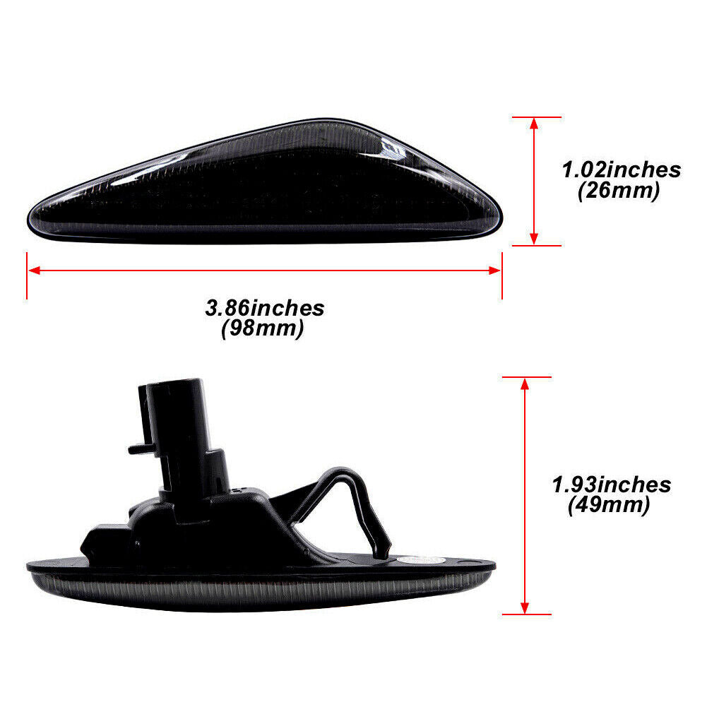 Smoke Lens LED Fender Side Marker Light Fit For Mazda MX-5 ND 2016-2020 Plastic