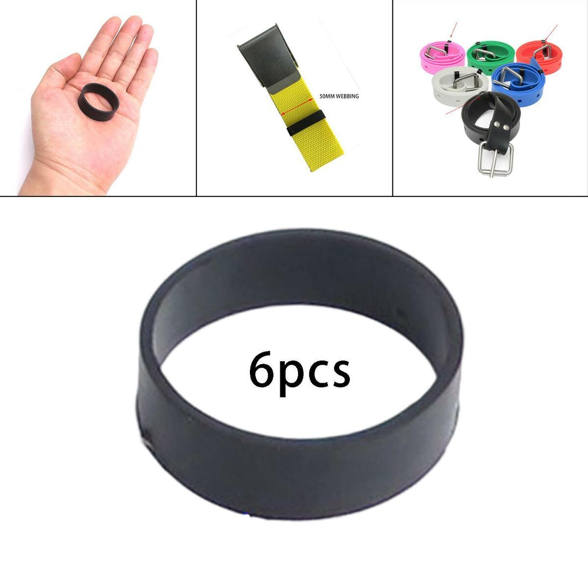 6Pcs Rubber Fixing Band for Underwater Tank Diving Webbing Backplate Strap