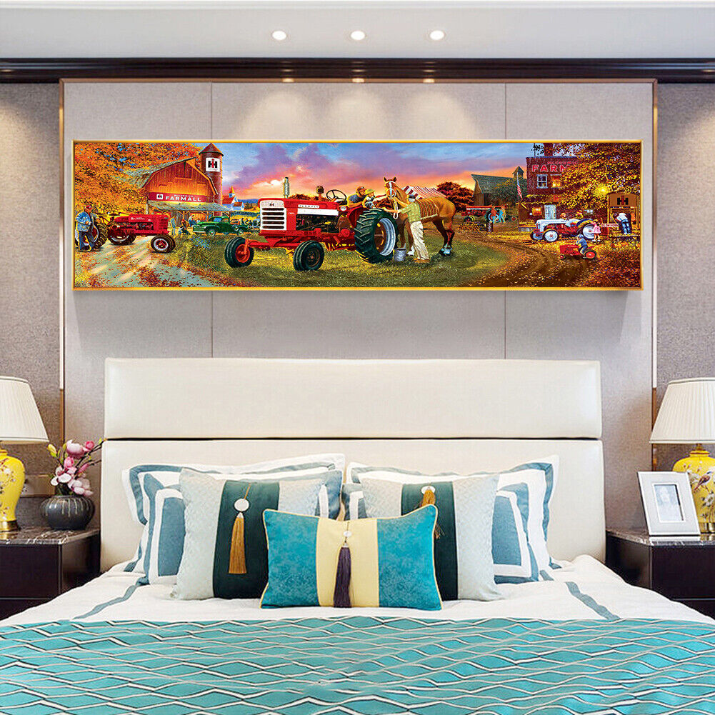 Farm Tractor 5D DIY Full Drill Round Diamond Painting Mosaic Home Decor
