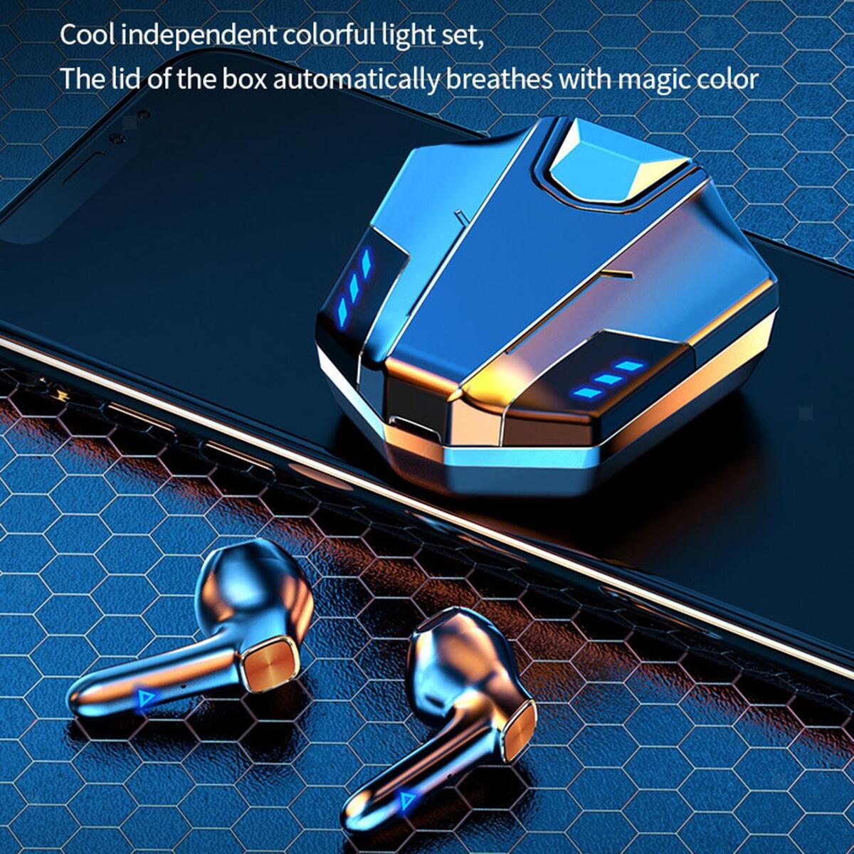 tachiuwa Gaming Earbuds, True Wireless Earphone with Mic Low-Latency TWS