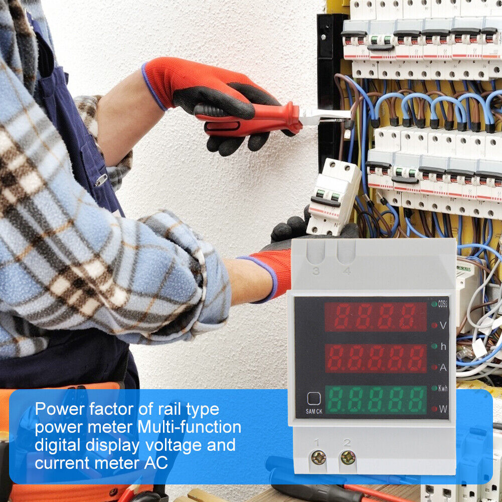 D52-2047 Din Rail Watt Meter Ammeter Voltage Current Voltmeter (AC80V-300V)