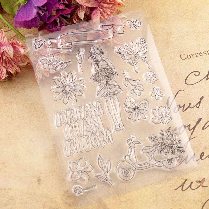 Flower Girl Silicone Clear Seal Stamp DIY Scrapbooking Embossing Photo Album Art