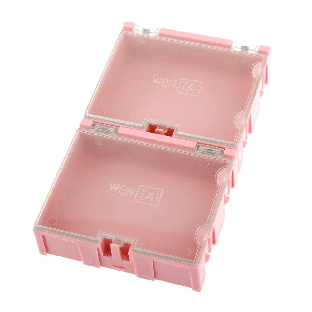 2pcs Pink Components Part Laboratory Storage Boxes Electronic SMT SMD Box Case
