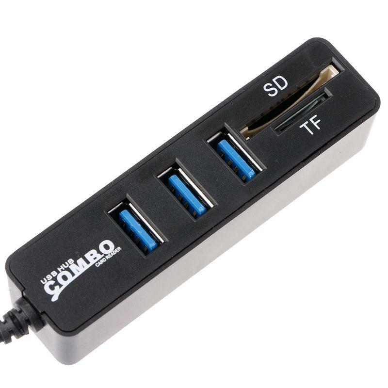 Multi-Port USB Type-C Hub 3 Port USB 2.0 Splitter High Speed SD TF Card Reader