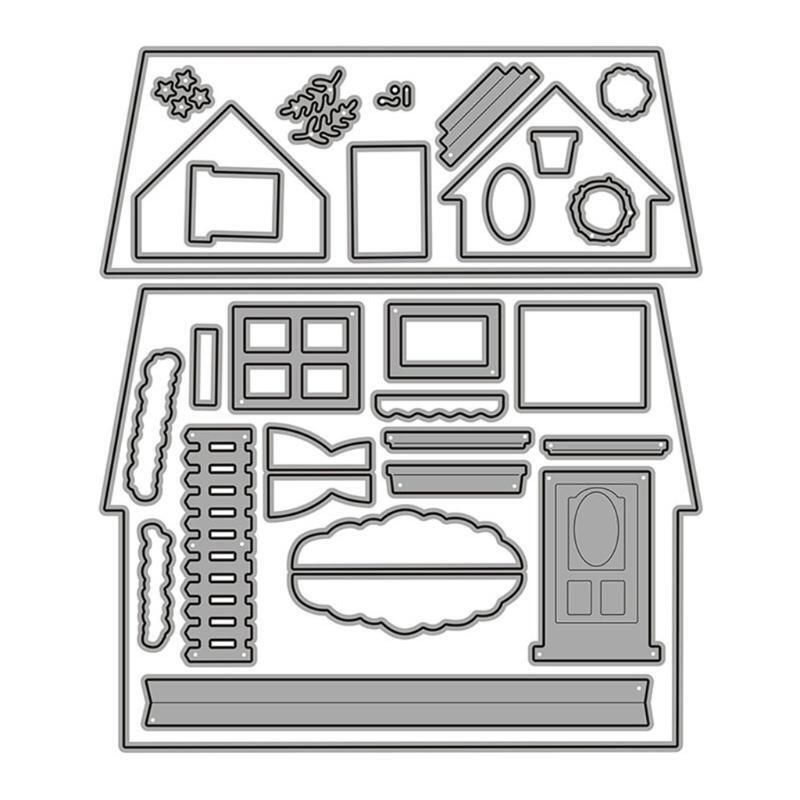 Metal House Cutting Dies Stencil Exquisite Scrapbooking Embossing Template