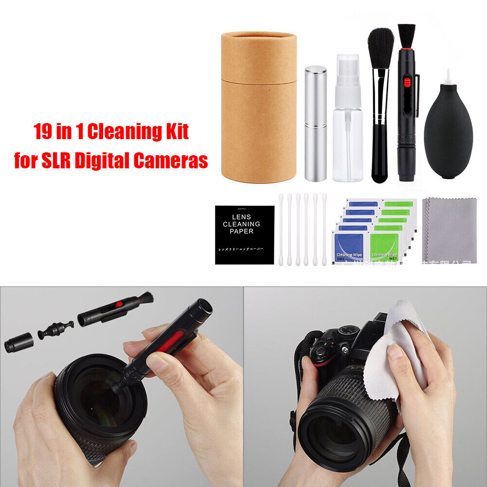 19pcs Digital Camera Cleaner Kit for DSLR Lens Cleaning Brush Wipe Clean