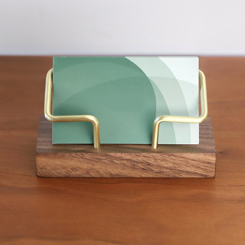 Desktop Business Card Holder Hollow-out Design  Easier Access Max 50 Sheets Card