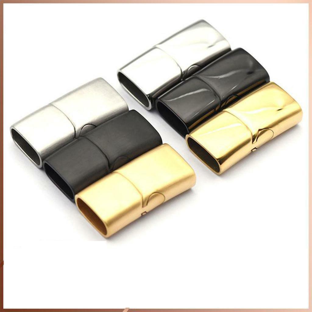 15pcs Magnetic Jewelry Making Clasps Buckle Flat Leather Cord Key Rings