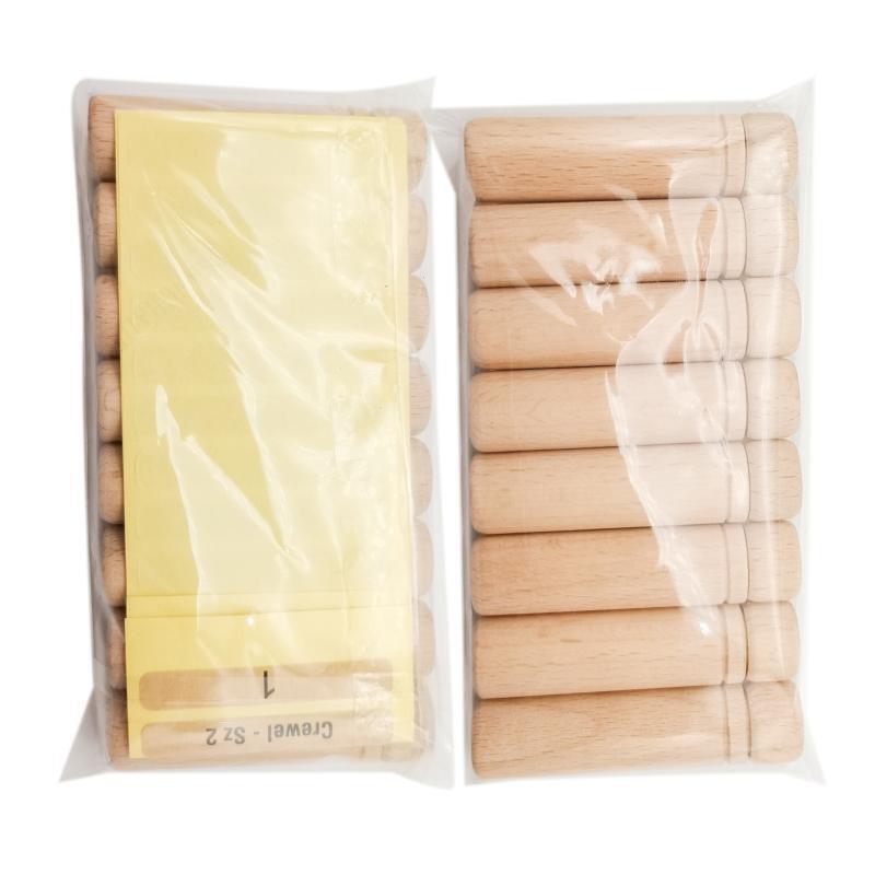 8Pcs Sewing Needle Storage Tubes Wood Lid with Labels Wooden Storage Case 2.36In