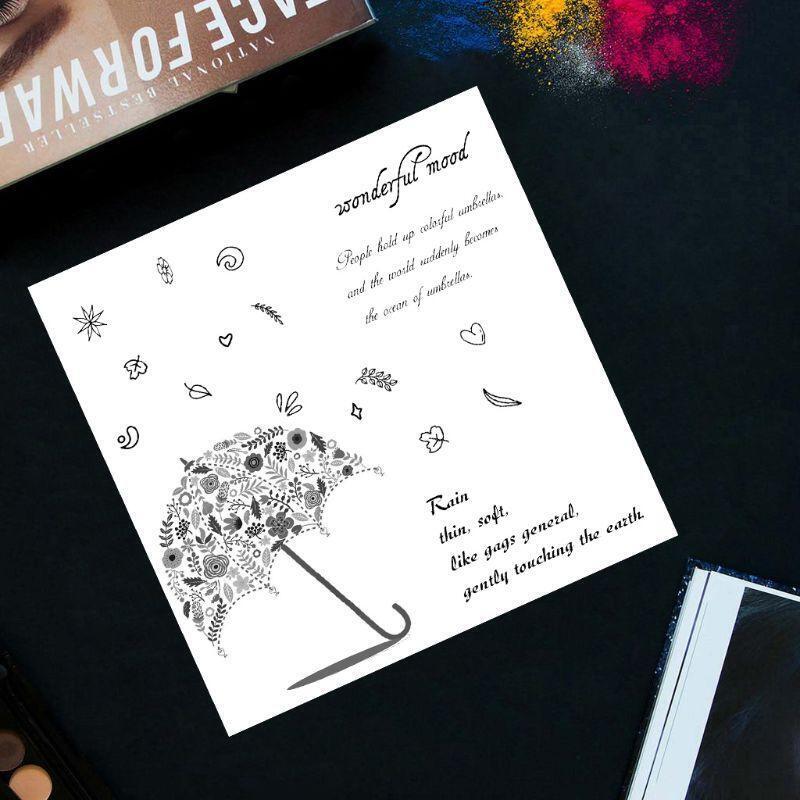 Wonderful Mood Umbrella DIY Silicone Clear Stamp Seal Scrapbook Embossing Album