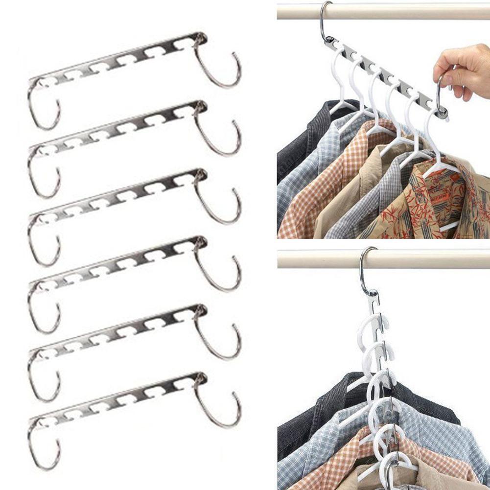 Metal Clothes Wardrobe Hanger Clothing Shelves Storage Organizer (10pcs)