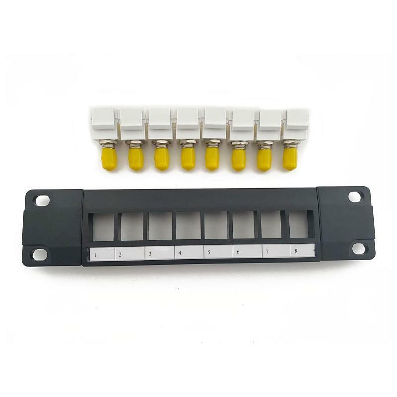 8-Port ST Optical Patch Panel 10G Ready Plastic Housing Color-Coded Labeling