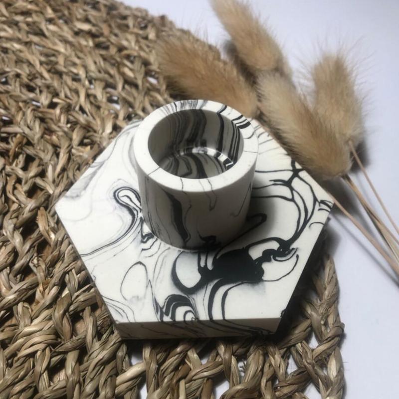 Hex Rod Candlestick Base Silicone Mold Holder Candlestick Mould for Round Candle