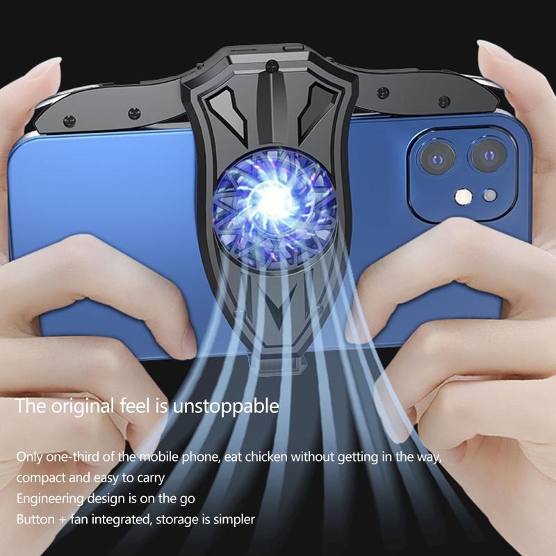 2 in 1 Mobile Game Controller Semiconductor Phone Cooler Back-clip Phone Holder
