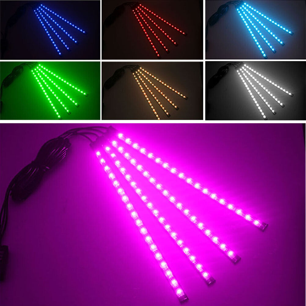 5V USB 4 in 1 LED Car Foot Light RGB SMD5050 72 LED Strip Ambient Lamp