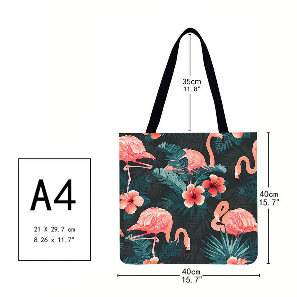 Flamingo Printed Shoulder Shopping Bag Casual Large Tote Handbag 40*40CM