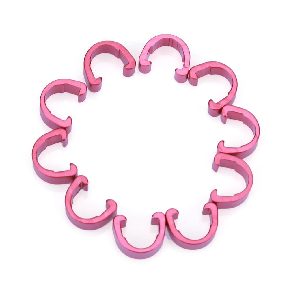10pcs Bike Bicycle C-Clips Buckle Hose Brake Gear Cable Housing Guide(Red)