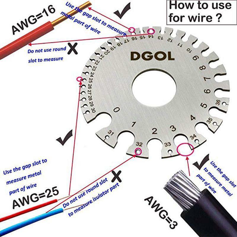 Round Cable Sheet Stainless Steel SWG Wire Gage Standard Thickness Metal Gauge