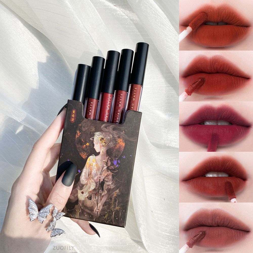 Lip Gloss Lips Makeup Velvet Lipstick Lipstick Matte 5pcs Set Lip Glaze