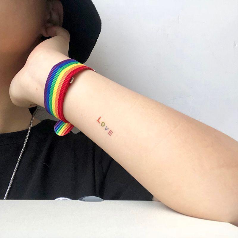 Fashion Rainbow Stripe Canvas Woven Bracelet Nylon Watch Bands for Male Female