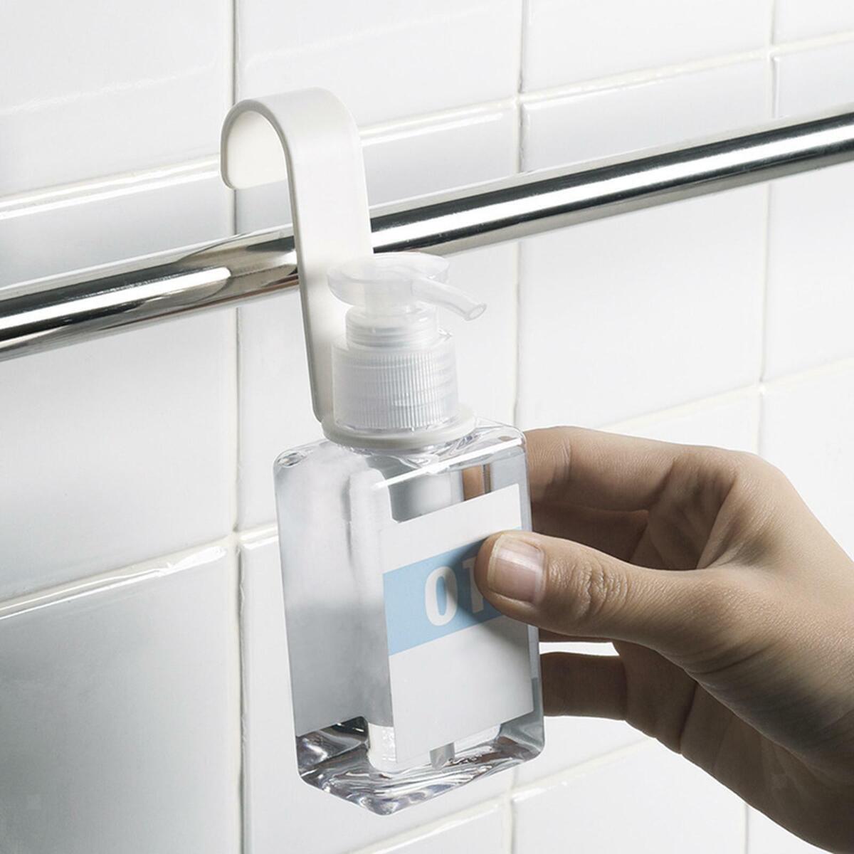 8Pcs  Gel Bottle Rack Hook Plastic Shampoo Holder Hook for Bathroom