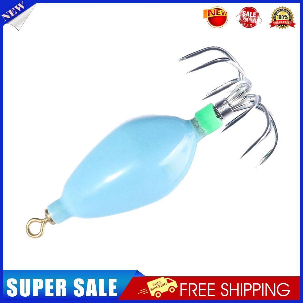 Hard Bait Luminous Squid Jig Hook 50.6g Octopus Fishing Tackle (Sky Blue)