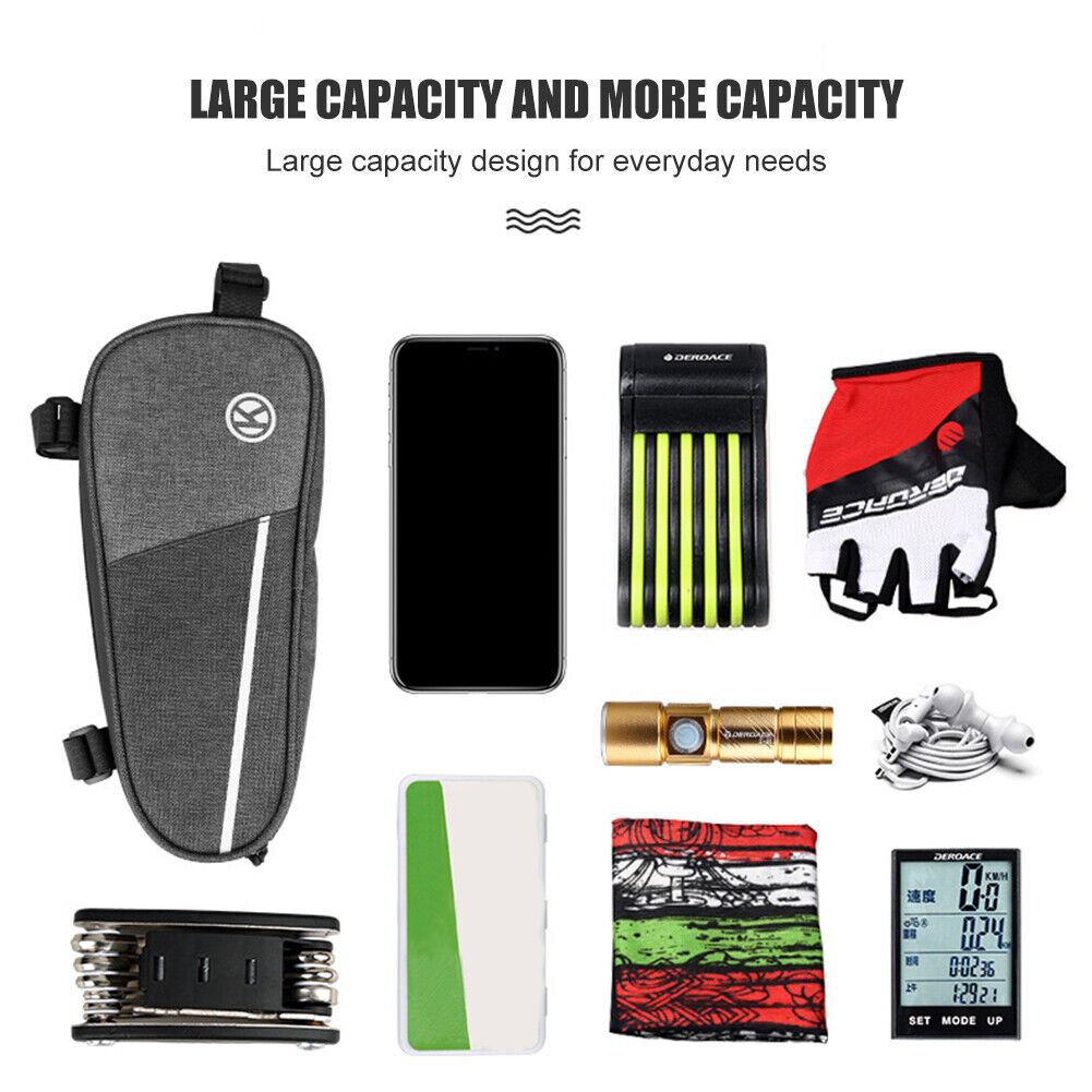 Bicycle Front Tube Bags Big Capacity MTB Bike Frame Pouch Cycling Pannier