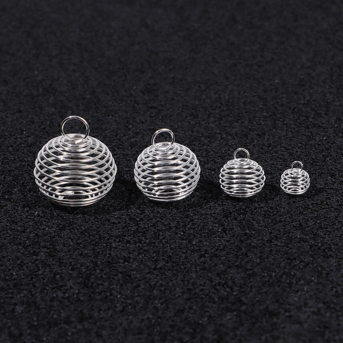 Jewelry Making Charms Necklace Cage Pendants Stone Holder Spiral Bead Cages